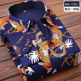 Men's Fashion Bright Casual Shirt Striped Long Sleeve Autumn Shirts - Acapparelstore